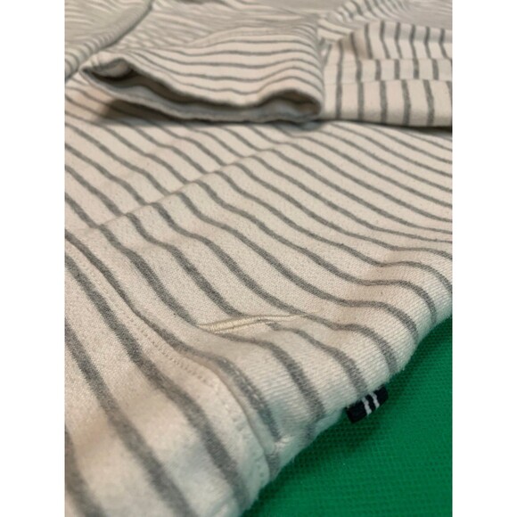 Men’s Sweater Nautica Pullover 1/4 zip white w gray horizontal stripes XL - Picture 5 of 6